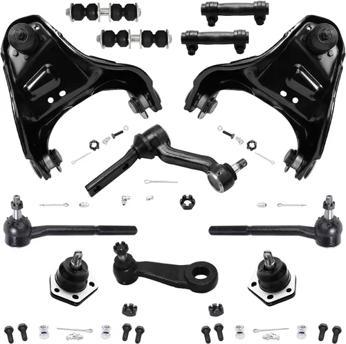 Vista 72 de Detroit Axle – 12 brazos de control superiores e inferiores delanteros con rótulas, barras de unión exteriores e interiores con topes, barras