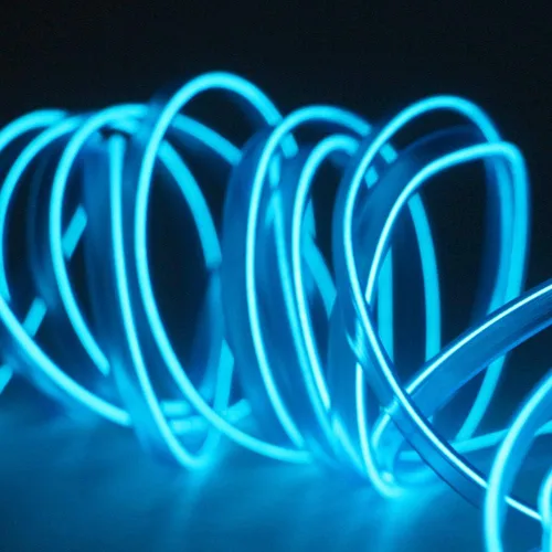 Vista 7 de Cable electroluminiscente de luz de neón de 16 pies y 12 V con protección de fusible para decoración interior de automóvil con borde de costura