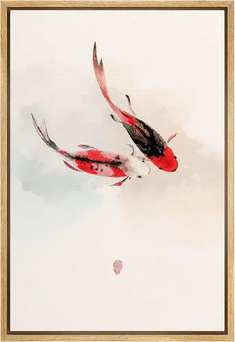 Vista 22 de NWT Impresión en lienzo enmarcado para pared, acuarela, grullas, pájaros volando, naturaleza salvaje, ilustraciones de arte moderno decorativo