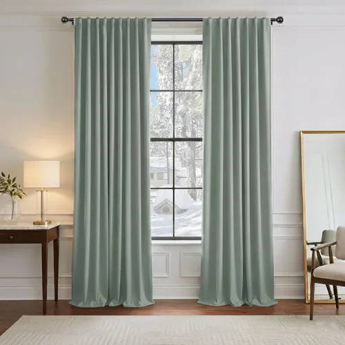 Vista 130 de PONY DANCE Cortinas cortas con aislamiento térmico para ventana pequeña, para guardería, baño, cocina, lavandería, caravana, sótano, 29 pulgadas