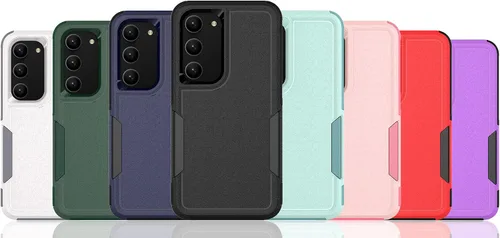 Vista 9 de Funda para Samsung Galaxy S23: funda protectora de doble capa resistente para teléfono celular, a prueba de golpes, con protector de pantalla Verde