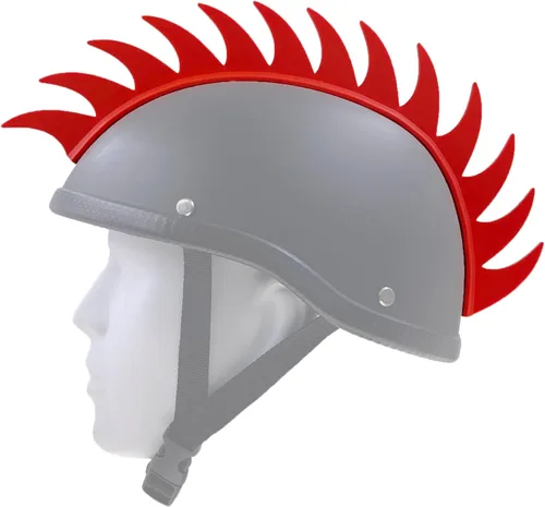 Vista 8 de Reflecive Punk Mohawk Warhawk - Accesorio de peluca de goma para esquí, patinaje, bicicleta, motocicleta, scooter, casco de motocicleta