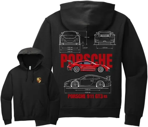Vista 2 de Sudadera con capucha 911 GT3 RS Blueprint, PRojo
