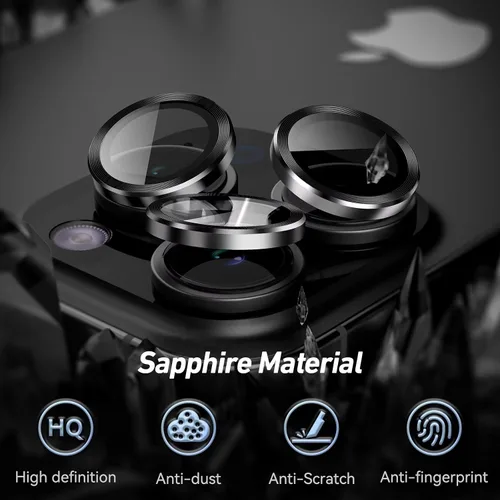 Vista 5 de Jeluse Paquete de 2 protectores de lente de cámara para iPhone 16 Pro Max/iPhone 16 Pro/iPhone 15 Pro Max/iPhone 15 Pro/iPhone 14 Pro Max/iPhone 14
