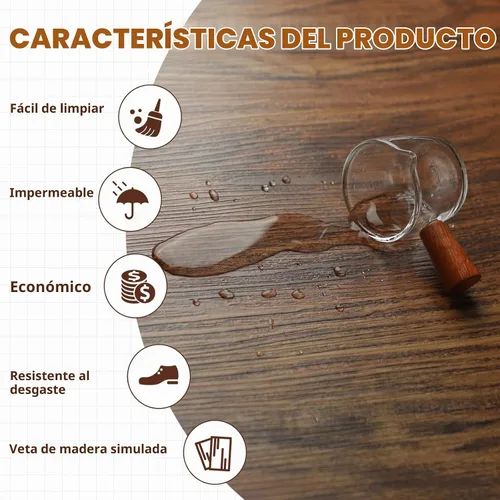 Vista 2 de Homease Piso de Vinilo con Grano de Madera 15.7" x 118" Rollo Marrón, Azulejos de Piso Autoadhesivos Impermeables, Superficie Extra Resistente al