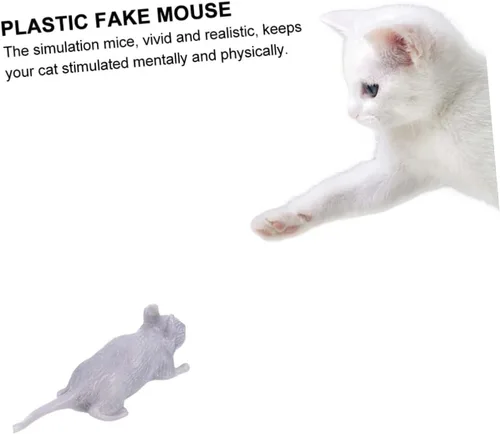 Vista 9 de KICHOUSE 10pcs Halloween Simulation Mouse Prank Lightweight Reusable Plastic Fake Mice for Party Decoration and Haunted House Props Realistic Gray