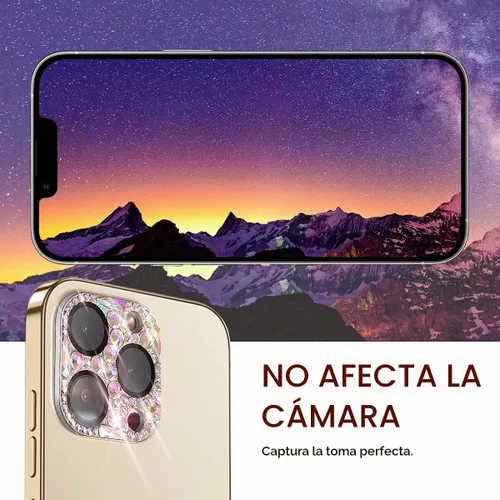 Vista 6 de Protector de lente de cámara con diamantes brillantes compatible con iPhone 15 Pro y iPhone 15 Pro Max, cubierta de cámara de gemas con purpurina
