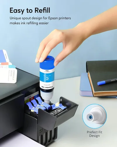 Vista 3 de 522 Botella de tinta de repuesto de alta capacidad para botella de repuesto de tinta compatible con Epson 522 (no tinta de sublimación), uso