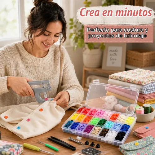 Vista 5 de LIHAO Snaps y conjuntos de Snap Juego de alicates, 375 T5 botones de plástico para costura y manualidades.