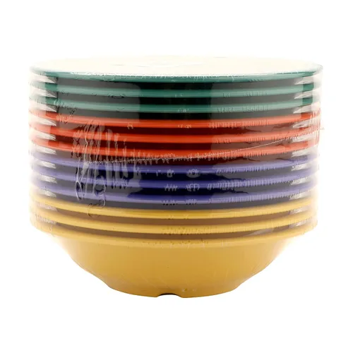 Vista 31 de GET B-86-TY - Tazón de melamina de borde estrecho para frutas/postres, 8 onzas, amarillo tropical (juego de 12)