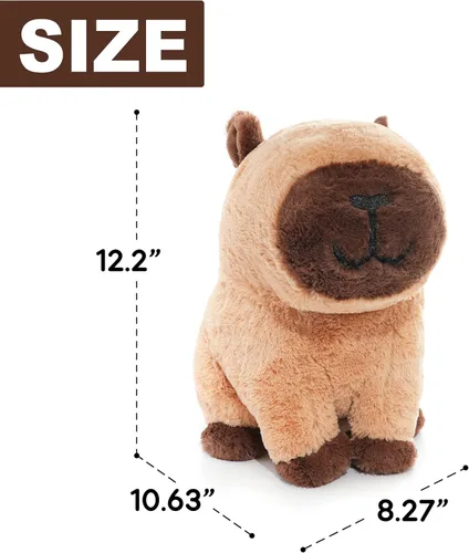 Vista 9 de WEIGEDU Peluche de Nutria Gigante de Peluche – 31 cm de Suave Juguete Kawaii para Niños y Adultos, Peluche de Animal Lindo Marrón, Almohada