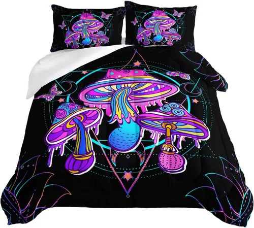 Vista 18 de HOSIMA - Juego de edredón individual de microfibra suave negro con 2 fundas de almohada, juego de ropa de cama individual a rayas con bandera