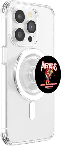 Vista 3 de Aries Y2K 90s Nostalgia Retro Vintage Astrology Zodiac PopSockets MagSafe PopGrip for iPhone
