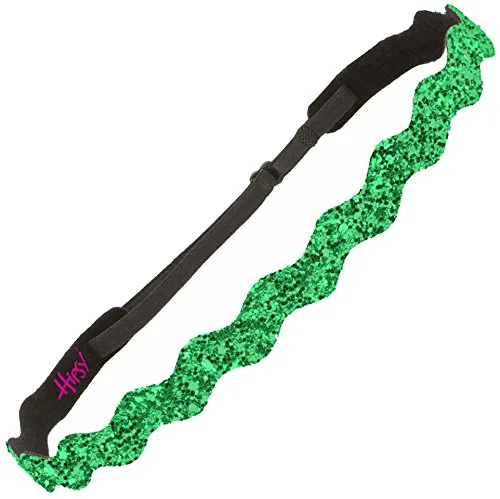 Vista 7 de Hipsy Diadema ajustable con purpurina antideslizante para mujer, paquete de 3 unidades (verde esmeralda)