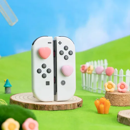 Vista 7 de GeekShare Joycon - Tapas de silicona con agarre para pulgar cubierta de joystick compatible con Nintendo Switch OLED Switch Lite 4