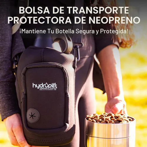 Vista 7 de Hydropet Botella de agua portátil para perros (32 onzas), botellas aisladas de viaje para perros y gatos, acero inoxidable, cuenco de comida