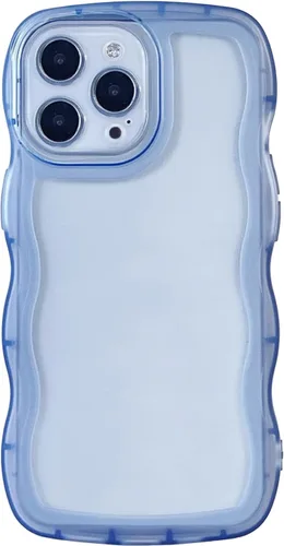 Vista 11 de Funda transparente compatible con iPhone 7 Plus/8 Plus, lindo marco ondulado de color sólido, transparente, de silicona suave, antiarañazos, a