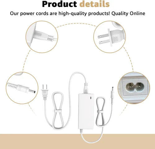 Vista 6 de Cable de alimentación compatible con el cargador Cricut Joy de la cortadora DC18V