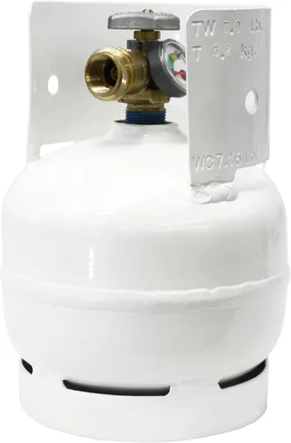 Vista 12 de Flame King 3LB - Cilindro de tanque de propano de acero vacío de 3 libras con manómetro y válvulas OPD para parrillas y barbacoas, camping, pesca