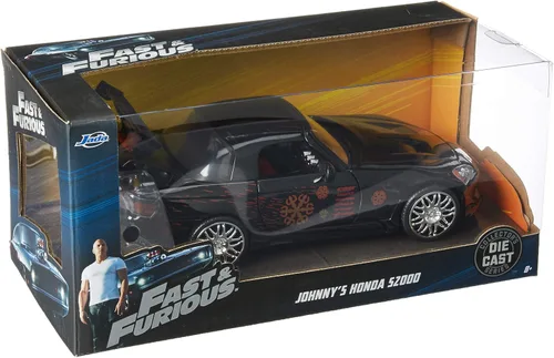 Vista 3 de Jada Toys Fast & Furious 1:24 Johnny's Honda S2000 - Coche fundido a presión, juguetes para niños y adultos, color negro