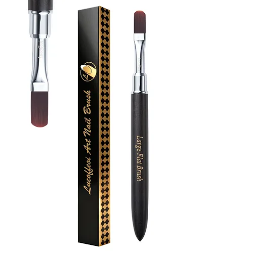 Vista 7 de Builder Gel Brush - Cabeza plana ancha para una aplicación suave Grande Redondo