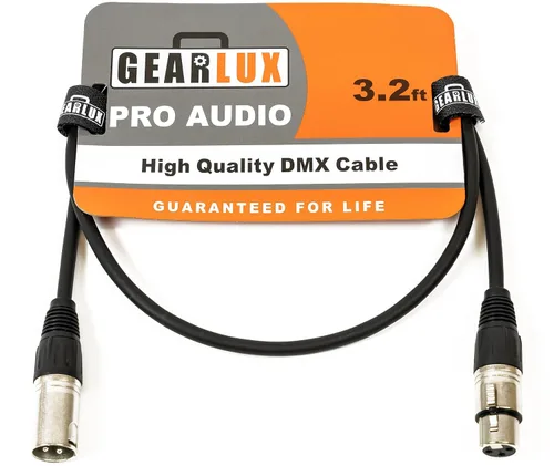 Vista 3 de Gearlux Cable DMX, 3 pines, macho a hembra, 3.2 pies - paquete de 10