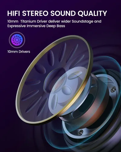 Vista 3 de EKSA GT1 - Auriculares inalámbricos para videojuegos, Bluetooth de 45 ms, ultra baja latencia, con modo de juegomúsica, auriculares con micrófono