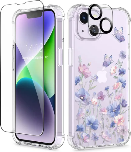 Vista 40 de GVIEWIN - Funda para iPhone 11 con protector de pantalla + protector de lente de cámara, cubierta protectora transparente suave de poliuretano