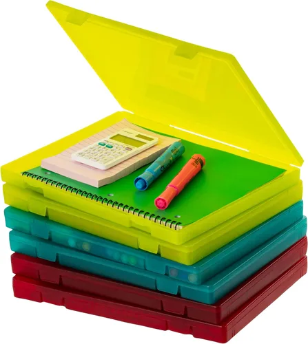 Vista 16 de IRIS Contenedor de plástico para libros de Estados Unidos, paquete de 8, caja de contenedor de conexión vertical para oficina, dormitorio, estudio