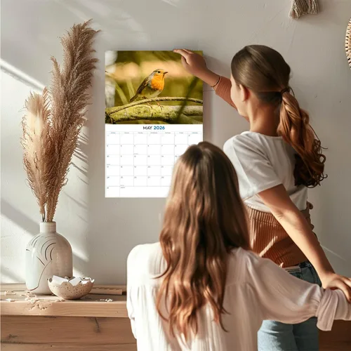 Vista 49 de Calendario de grises africanos 2025 2026 – Planificador mensual de pared de aves africanas – 12 x 18 pulgadas (abierto), calendario de pared