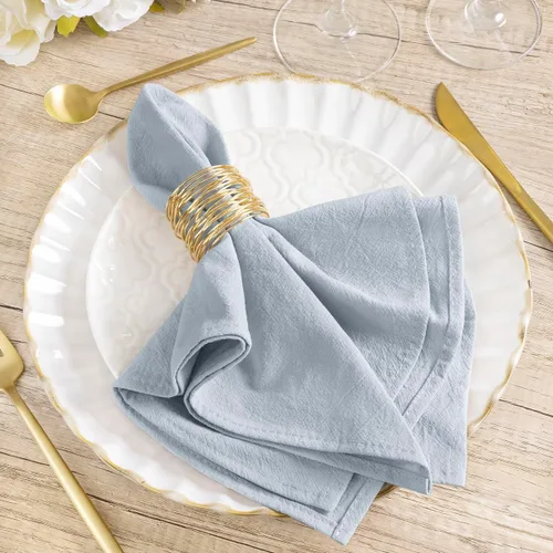 Vista 22 de Servilletas de tela natural de lino de algodón Boho rústico mesa de cena Beige