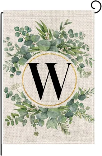 Vista 24 de wyooxoo Bandera de jardín floral con monograma de letra A, de 12 x 18 pulgadas, doble cara para exteriores, familia, apellido, bandera inicial
