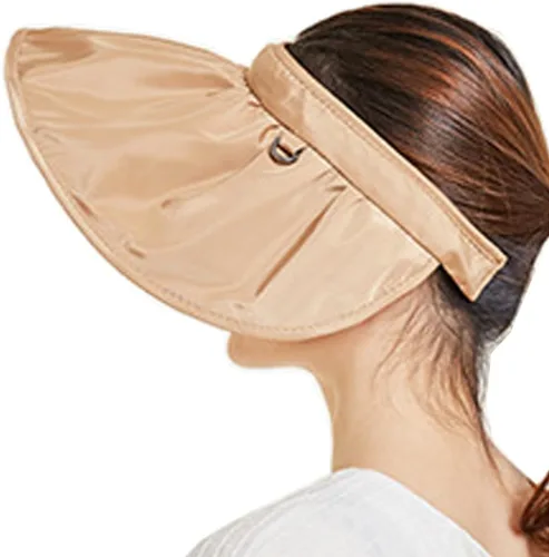 Vista 11 de Sombrero de sol de ala ancha ajustable, protección UV, visera de pesca de playa, gorra multifuncional plegable