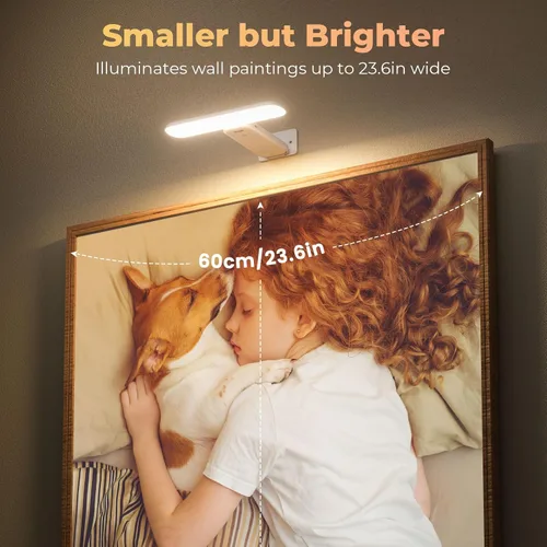 Vista 2 de FULEN Luces de Imagen a Pilas Recargables, Luces de Marco de Fotos para Pared, Luces de Pared LED Inalámbricas para Arte, Pinturas, Galería y Diana