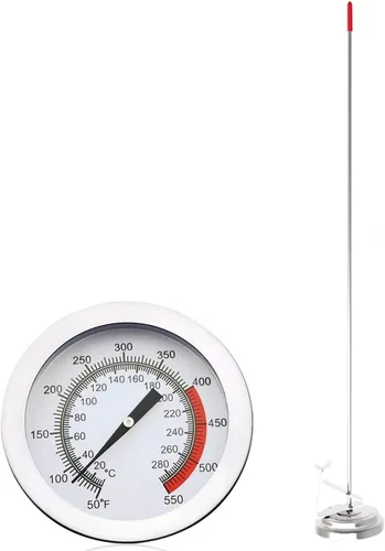 Vista 2 de Lightbeam Termómetro de 16 pulgadas de tallo largo con clip para olla, lectura instantánea de 2 pulgadas de marcación de carne, barbacoa, pavo