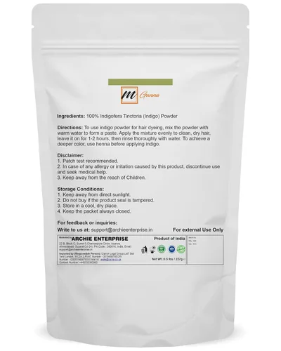 Vista 2 de Polvo índigo 100% natural 0.50 LBS 227 GMS para tinte y color para el cabello Cuidado del cabello