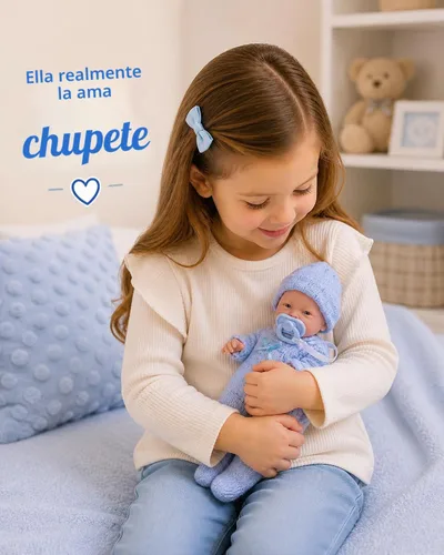 Vista 2 de Muñeco recién nacido La Newborn Real Boy - Azul