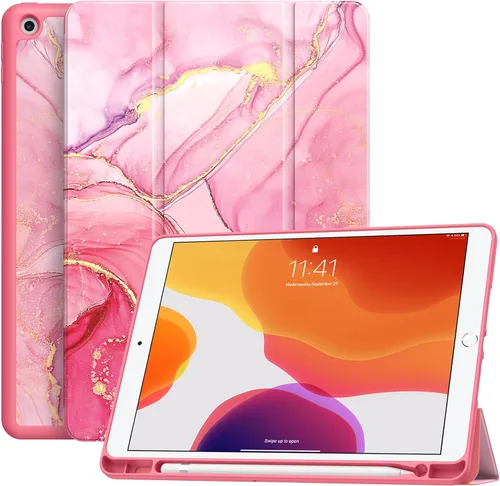 Vista 28 de Soke - Funda para iPad de 9ª generación 2021/8ª generación 2020/7ª generación 2019 con soporte para lápices - Funda de protección premium a prueba