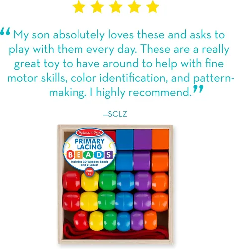 Vista 14 de Set de cuentas Melissa & Doug, con 30 cuentas y 2 cordones
