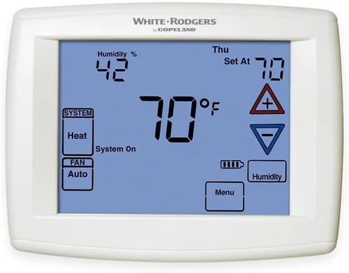 Vista 8 de White Rodgers Emerson 1F95-1277 termostato programable táctil de 7 días, color blanco & Emerson termostatos F145-1328 sensor remoto