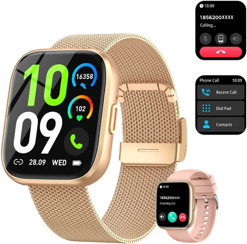 Vista 9 de Relojes inteligentes para hombres y mujeres, contestar/hacer llamadas, reloj de fitness de 1.85 pulgadas con más de 120 modos deportivos, frecuencia