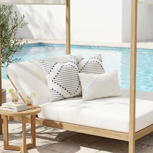 Vista 6 de Mecatny Juego de 2 fundas de almohada bohemias de verano para exteriores, 16 x 16 pulgadas, fundas de almohada decorativas para sofá, sala de estar