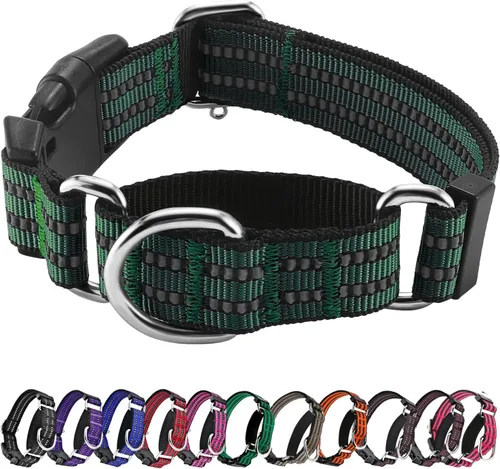 Vista 13 de Hikiko Martingale - Collar reflectante de nailon para perro con hebilla de liberación rápida, ajustable, collar de entrenamiento antideslizante
