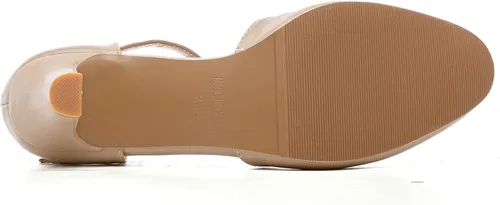 Vista 7 de DADAWEN Zapatos de tacón bajo con hebilla en T y punta cerrada para mujer, para fiesta, boda, vestido de novia