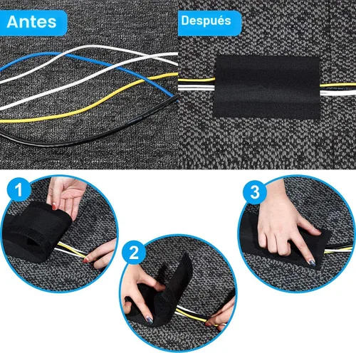 Vista 5 de WILLBOND Cubierta de cable de alfombra, protector de cable de suelo, gestión de protector de cables solo para alfombras de oficina comercial