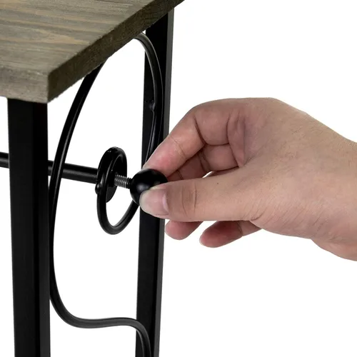 Vista 6 de MyGift Soporte para rollo de papel higiénico y estante organizador de revistas con estante de exhibición de madera maciza gris, almacenamiento