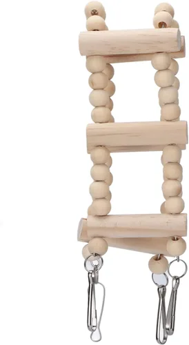 Vista 5 de Bird Cage Toys Set with Wooden Chewing Accessories Includes 8 pieces, Safe natural wood, Multilayer entertainment, Easy to install