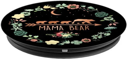 Vista 4 de Mama Bear - Juego de 4 vasos con forma de flor de oro rosa, agarre y soporte para teléfonos y tabletas