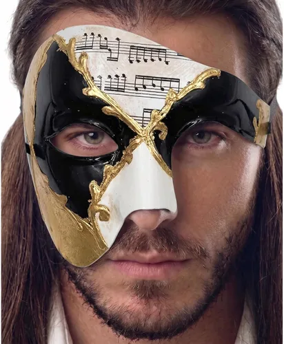 Vista 14 de Máscara de mascarada para hombre, máscara del fantasma de la ópera, máscara de baile de graduación, Mardi Gras, Haloween veneciano, media cara