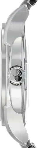 Vista 2 de Hamilton Jazzmaster Reloj suizo automático de corazón abierto de 1.57 pulgadas, esfera gris, pulsera de acero inoxidable plateado